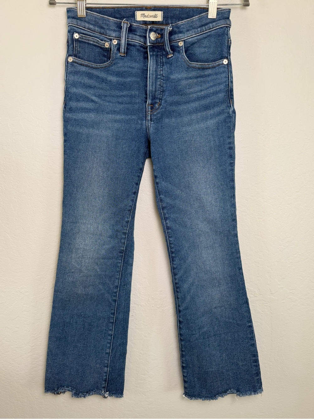 Madewell Cali Demi-Boot Jeans Raw Hem Medium Wash Size 27